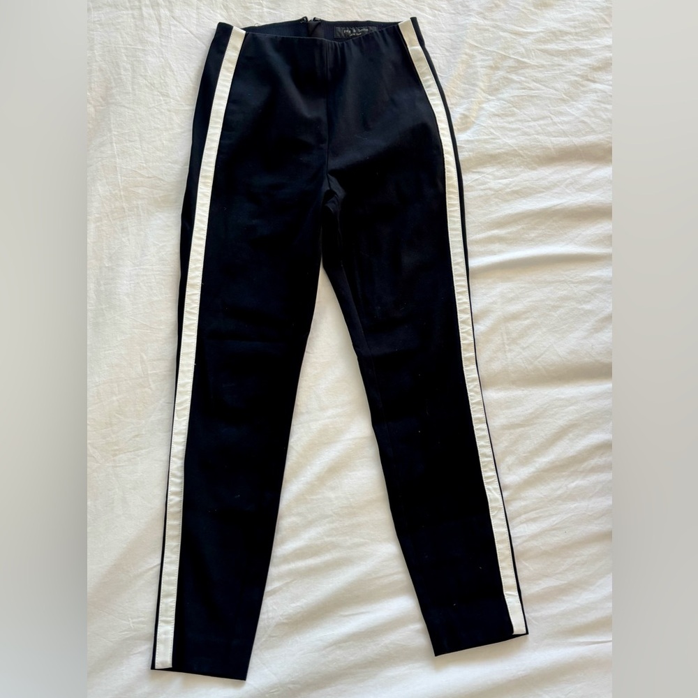 NWOT - Rag & Bone Simone Black Crop High-Rise Tuxedo Stripe Pants | Size: 2